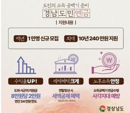 국민연금 받기 전 소득공백 메워준다…경남도민연금 내년 도입